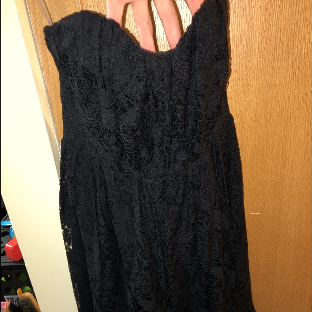 Black strapless dress